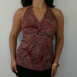 Y2K paisley print top